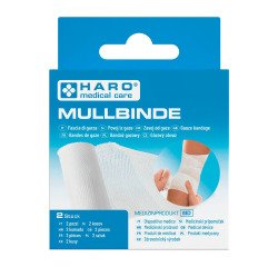 Bande de gaze élastique, blanc, 60 mm x 4,0 m, set de 2