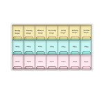 Weekly pill organizer, for 7 days, 4 compartments