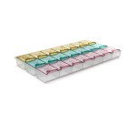 Weekly pill organizer, for 7 days, 4 compartments
