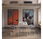 Table haute Boxy H 107 cm piétement métal