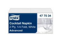 Servilletas Cóctel blancas Tork 11,9 x 11,9 cm - pack de 200
