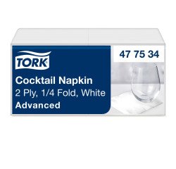 Servilletas Cóctel blancas Tork 11,9 x 11,9 cm - pack de 200