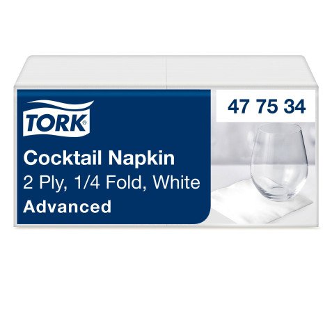 Servilletas Cóctel blancas Tork 11,9 x 11,9 cm - pack de 200