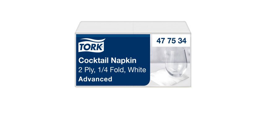 Servilletas Cóctel blancas Tork 11,9 x 11,9 cm - pack de 200