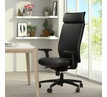 Fauteuil de bureau Warren cuir - avec accoudoirs, appui-tête et réglage profondeur d’assise - Mécanisme Synchrone + réglage profondeur d’assise
