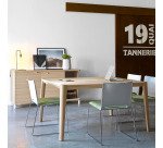 Mesa de reunión Ostrahl 160 x 140 cm Patas de fresno macizo