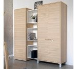 Armoire haute portes battantes H 188 x L 80 cm Ostrahl chêne