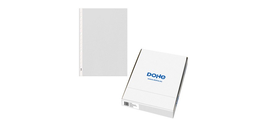 Fundas multitaladro de polipropileno rugoso Folio 80 micras Caja de 100