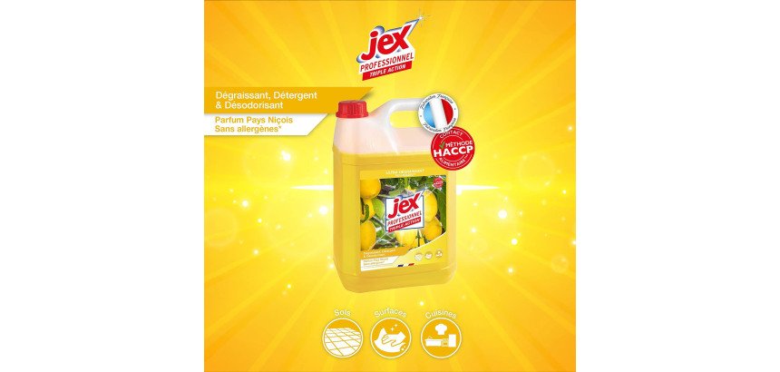 Nettoyant ultra dégraissant Jex Express citron - Bidon de 5 litres