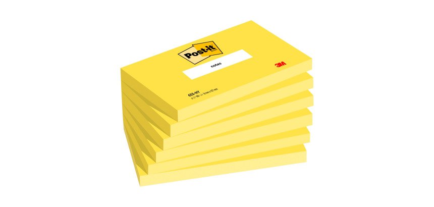 Bloc-note adhésif jaune Néon 127 x 76 mm - bloc de 100 feuilles