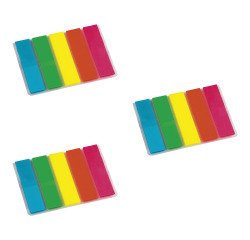 Mini Segnapagina Bruneau 5 x 1,2 cm colori vivaci 125 unità 3 blister