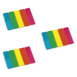 Mini Segnapagina Bruneau 5 x 1,2 cm colori vivaci 125 unità 3 blister