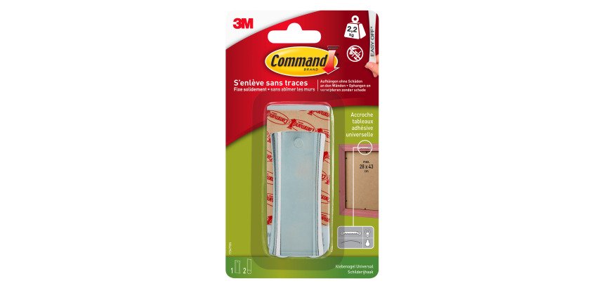 Accroche adhésif tête de clou acier Command 3M jusqu'à 2,2 Kg