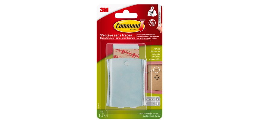 Accroche adhésif tête de clou acier Command 3M jusqu'à 3,6 Kg