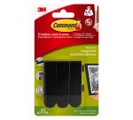 Languettes adhésives noires Command 3M taille M jusqu'à 5,4 kg - Blister de 4 x 2