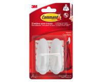 Adhesive hooks white Command 3M  up to 1.4 kg - Pack of 2