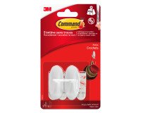 Adhesive hooks white Command 3M  up to 500 g - Pack of 2