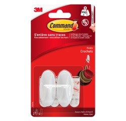 Adhesive hooks white Command 3M  up to 500 g - Pack of 2