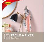 Crochet adhésif double acier brossé Command 3M jusqu'à 1,8 kg