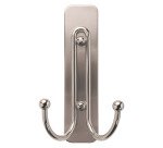 Crochet adhésif double acier brossé Command 3M jusqu'à 1,8 kg