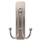 Crochet adhésif double acier brossé Command 3M jusqu'à 1,8 kg