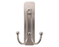 Adhesive brushed steel double  hook Command 3M up to 1.8 kg