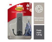 Zelfklevende haken dubbel matzwart 1,8 kg Command 3M