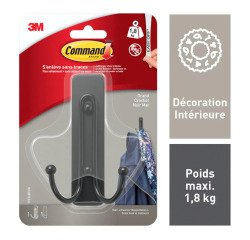 Zelfklevende haken dubbel matzwart 1,8 kg Command 3M