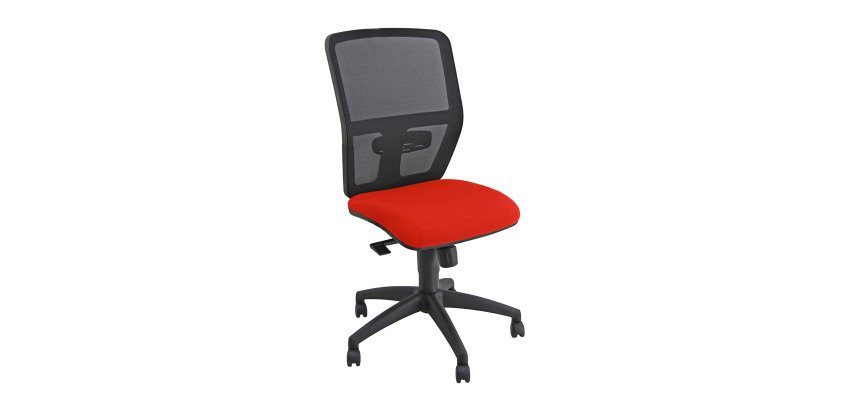 Sedia girevole operativa con schienale in rete UNISIT Kemper KMA Ignifugo rosso