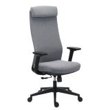 Chaise de bureau MARCEL tissu chiné - accoudoirs 3D, appui-tête, réglage profondeur d'assise et soutien lombaire - Mécanisme Synchrone - Pie