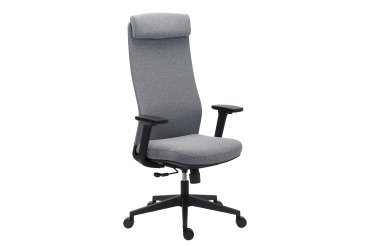 Bürostuhl MARCEL, melierter Stoff - 3D-Armlehnen, Kopfstütze, Sitztiefe- und Lendenwirbelstützenverstellung - Synchrone Mechanik - Fußgestel