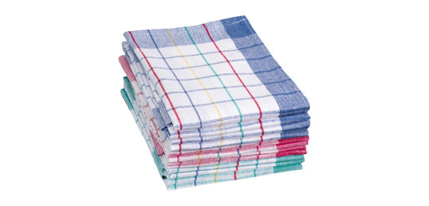 Torchon à vaisselle motif à carreaux - Lot de 12