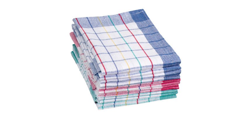 Torchon à vaisselle motif à carreaux - Lot de 12