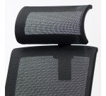 Chaise de bureau SPRITZY tissu et maille - avec accoudoirs et soutien lombaire - Appui-tête - Mécanisme Basculant centré - Pied noir