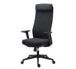 Chaise de bureau LECAR tissu chiné - accoudoirs 3D, appui-tête, réglage profondeur d'assise et soutien lombaire - Mécanisme Synchrone - Pie