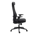 Chaise de bureau MARCEL tissu chiné - accoudoirs 3D, appui-tête, soutien lombaire, mécanisme synchrone réglage profondeur d'assise