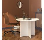 Mesa Redonda Excellens Blanca 100 cm Patas en cruz 