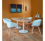 Table de réunion ovale L 210 cm piètement colonne métal avec top access Excellens