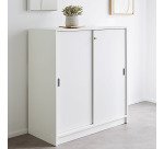 Armoire Harmonie / Excellens H 100 x L 90 x P 44 cm corps et portes coulissantes unicolore