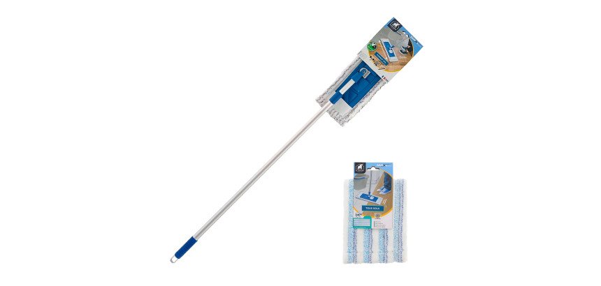 Pack Balai à plat + frange sol avec effet grattant Maxiplan Eléphant