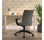 Bureau droit chêne clair L 120 x P 80 cm, piètement métal - Practica