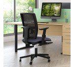 Bureaustoel Bruneau Activ' - Stof en netstructuur - Hoge rugleuning met lendensteun - zwarte poten