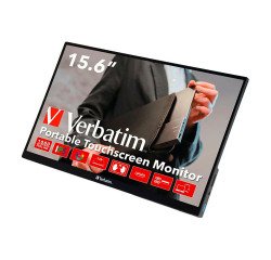 Monitor portátil Verbatim 49592 para PC 39,6 cm (15.6") 1920 x 1080 Pixeles Full HD LCD Pantalla táctil Negro