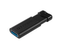 Memoria USB-A 3.0 PinStripe de Verbatim, color negro, 256 GB