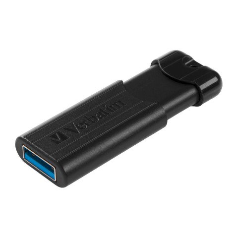 Memoria USB-A 3.0 PinStripe de Verbatim, color negro, 256 GB