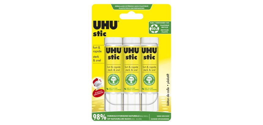 Colle bâton Uhu permanente 21g - Lot de 3