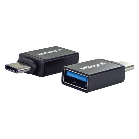 Integral Adaptateur USB A vers USB C lot de 2 noirs