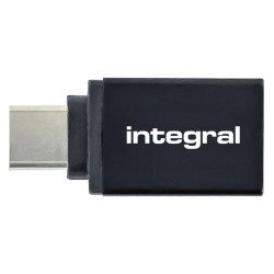 Integrales USB A auf USB C Adapter, Set von 2 schwarzen