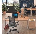 Bureau droit L 160 cm Jazz piètement Métal