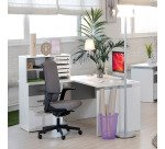 Bureau d'angle L 160 x P 160 cm avec retour suspendu sur caisson positionnable droite/gauche Intuitiv' couleur